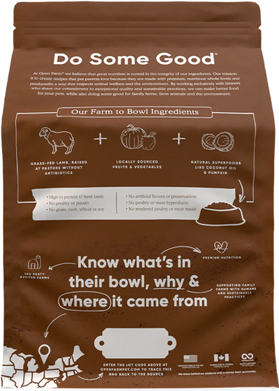 OPEN FARM® PASTURE-RAISED LAMB & ANCIENT GRAINS DRY DOG FOOD
