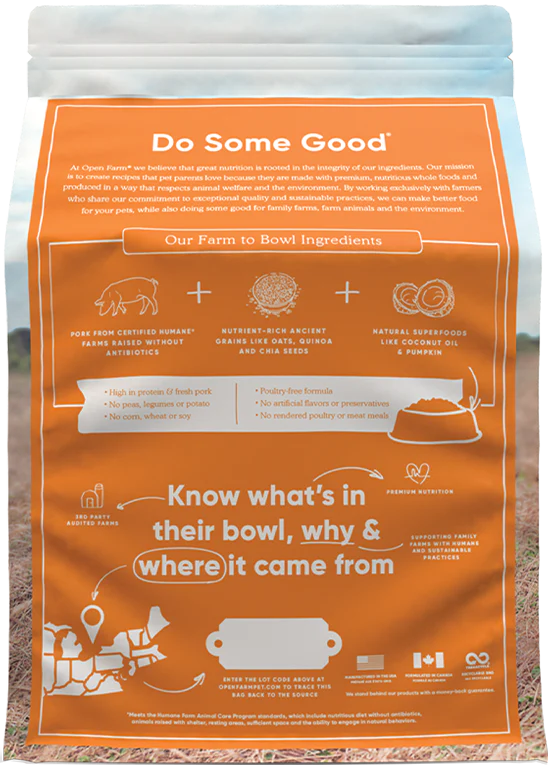 OPEN FARM® FARMER'S TABLE PORK & ANCIENT GRAINS DRY DOG FOOD