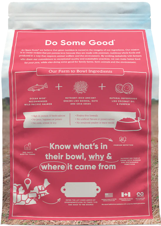 OPEN FARM® WILD-CAUGHT SALMON & ANCIENT GRAINS DRY DOG FOOD
