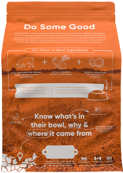 OPEN FARM® FARMER'S TABLE PORK DRY DOG