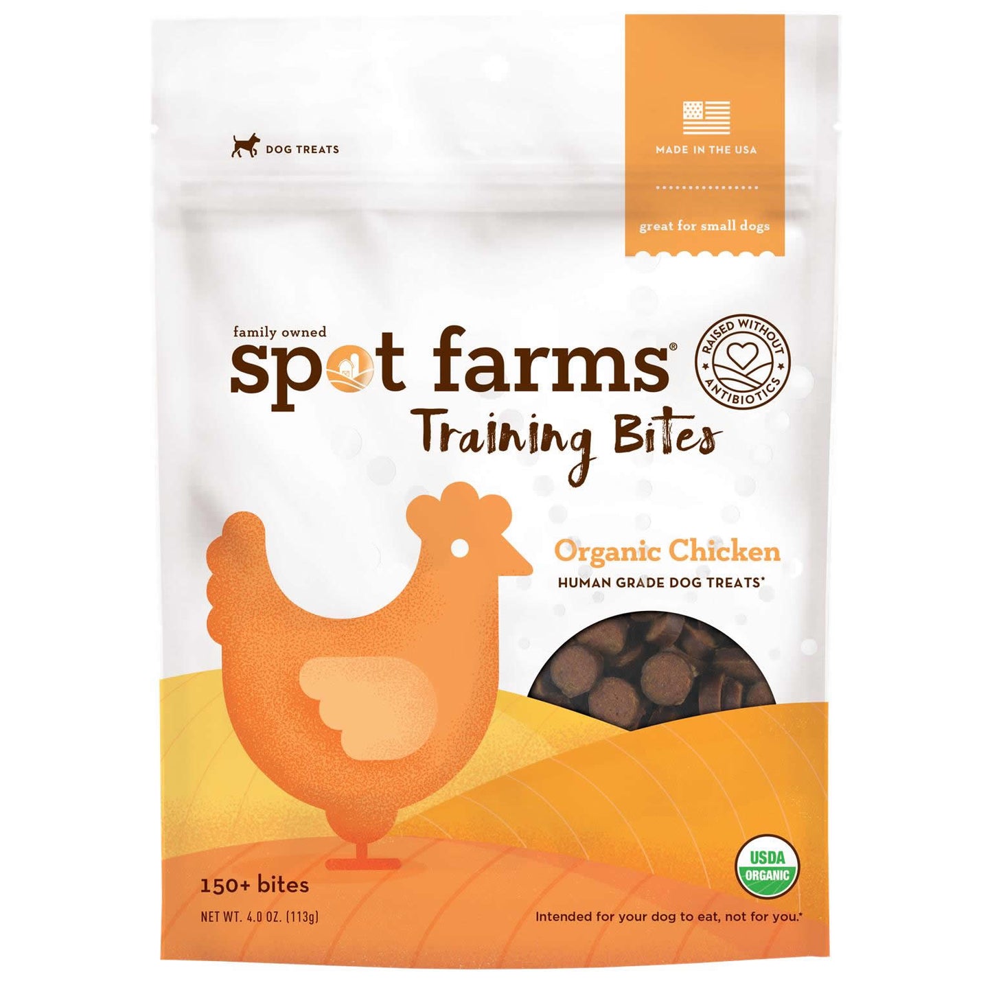 SPOT FARMS ORGANIC CHICKEN TRAINING BITES DOG TREATS