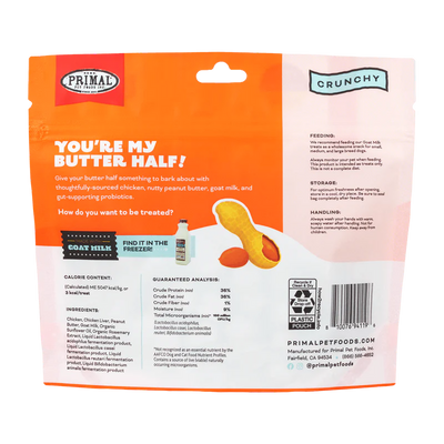 PRIMAL YOU'RE MY BUTTER HALF TREAT - CHICKEN, PEANUT BUTTER & GOAT MILK