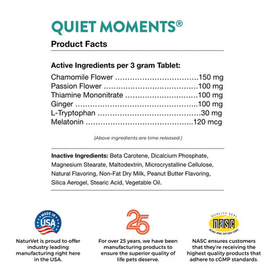NATURVET® QUIET MOMENTS® CALMING AID TABLETS (60 CT)