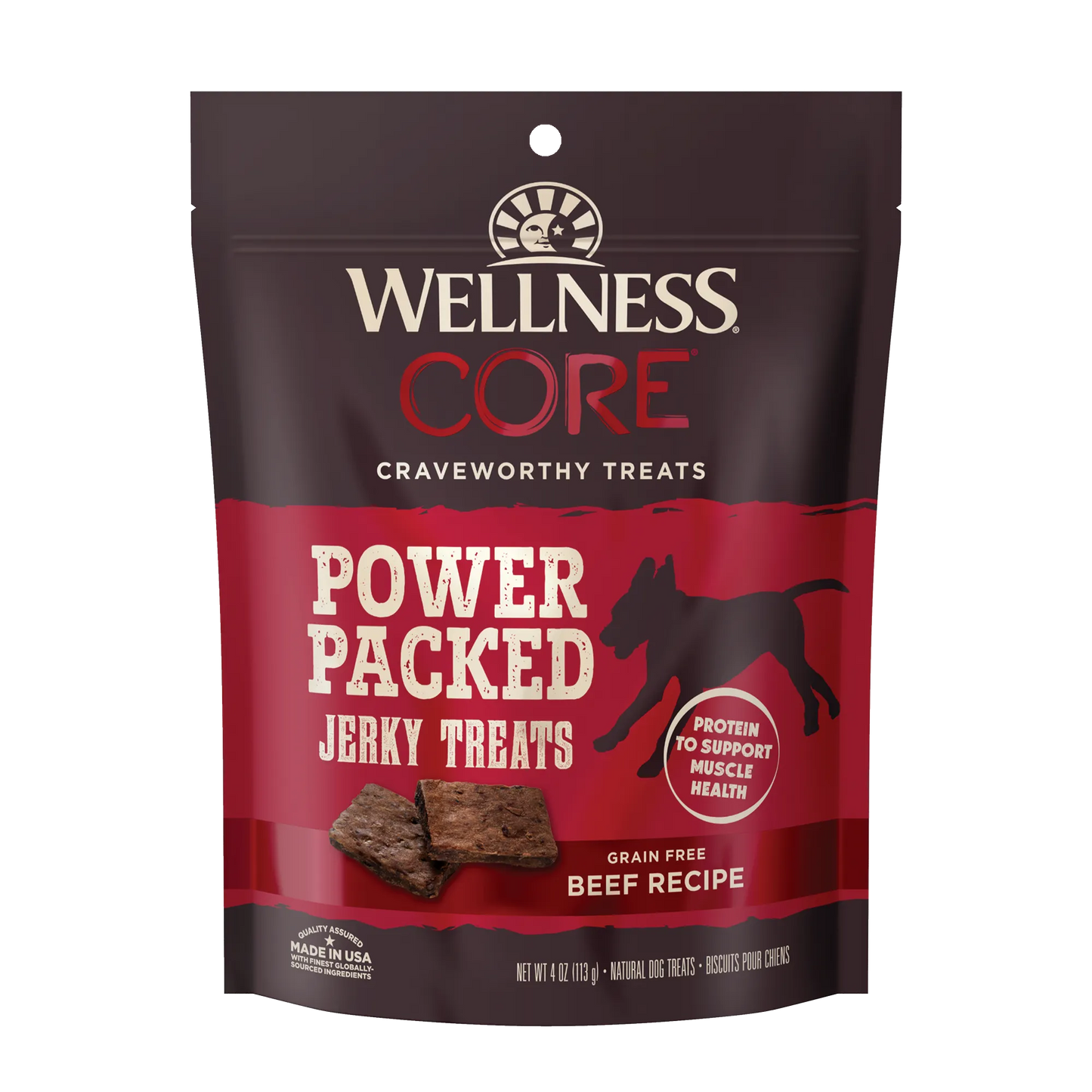 WELLNESS CORE POWER PACKED BEEF JERKY DOG TREATS