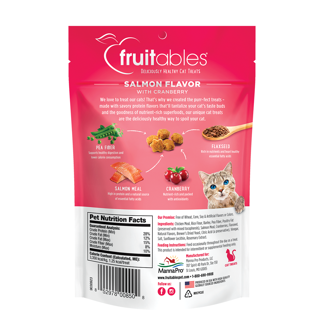 FRUITABLES SALMON & CRANBERRY CAT TREATS