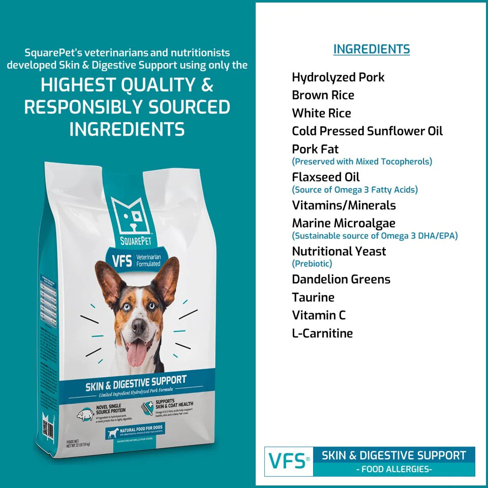 SQUARE PET VFS® SKIN & DIGESTIVE SUPPORT DRY DOG FOOD