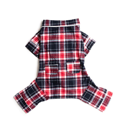 FAB DOG PAJAMAS : RED/BLUE PLAID