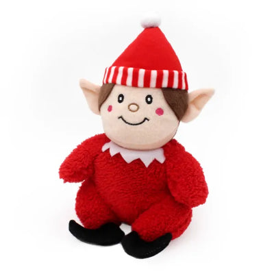 ZIPPY PAWS HOLIDAY CHEEKY CHUMZ - RED ELF