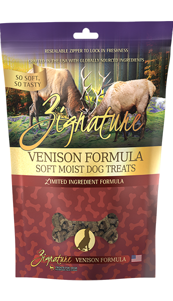 ZIGNATURE VENISON FORMULA SOFT MOIST TREATS FOR DOGS