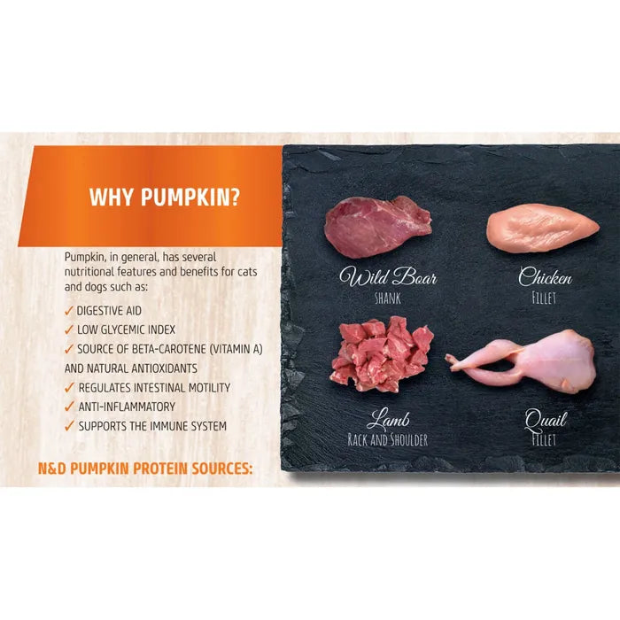 FARMINA N&D PUMPKIN GRAIN FREE - BOAR AND APPLE ADULT- MINI BREED