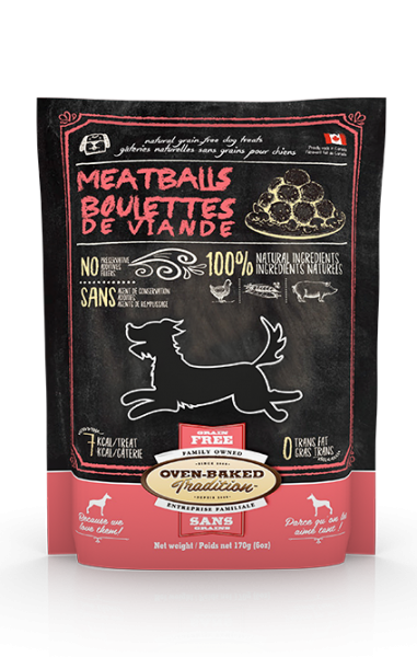 ALL NATURAL CRUNCHY AND GRAIN-FREE TREATS FOR DOGS – MEATBALLS OVEN BAKED TRADITION DOG TREAT