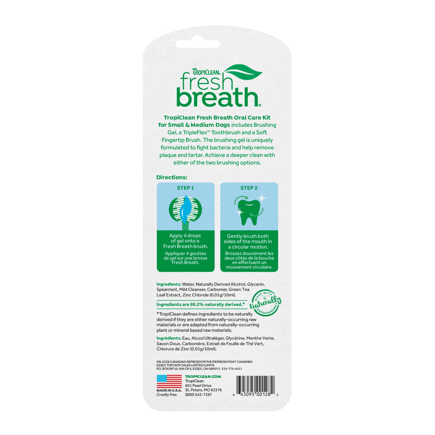 TROPICLEAN FRESH BREATH ORAL CARE KIT FOR SMALL/MEDIUM DOGS