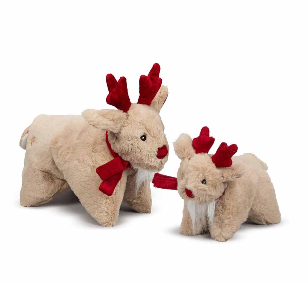 HUGGLE HOUNDS HOLIDAY SQUOOSHIE DOG TOY - SNUGGLES REINDEER