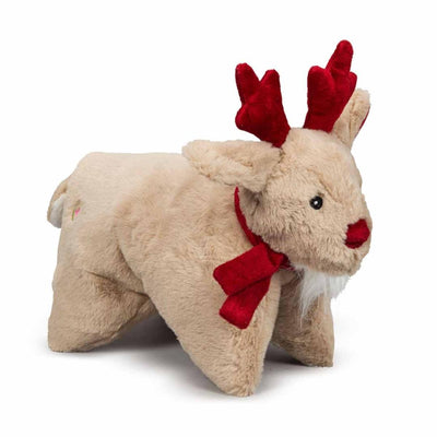 HUGGLE HOUNDS HOLIDAY SQUOOSHIE DOG TOY - SNUGGLES REINDEER