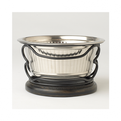PETRAGEOUS® SAMOA FLUTED BOWL WITH WOOD STAND