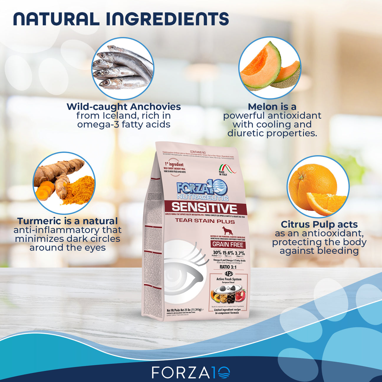 FORZA10 NUTRACEUTIC SENSITIVE TEAR STAIN PLUS GRAIN-FREE DRY DOG FOOD