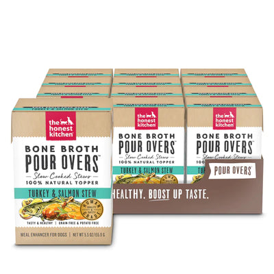 HONEST KITCHEN POUR-OVERS WITH BONE BROTH & SALMON STEW