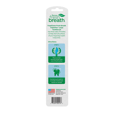 TROPICLEAN FRESH BREATH TRIPLEFLEX TOOTHBRUSH FOR LARGE DOGS