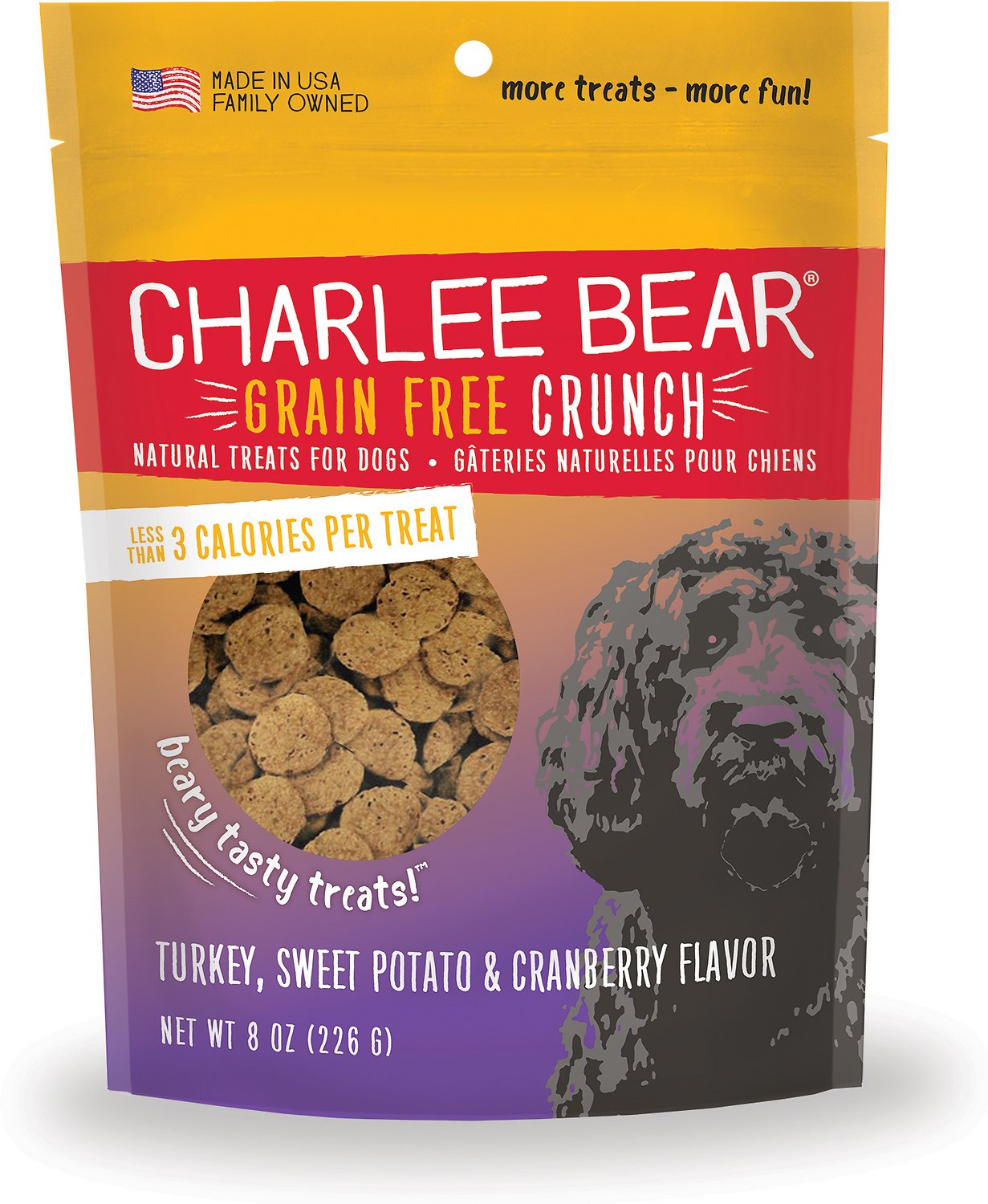 Charlee Bear Crunch Grain Free Turkey, Sweet Potato & Cranberry 8oz