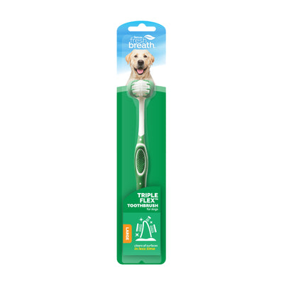 TROPICLEAN FRESH BREATH TRIPLEFLEX TOOTHBRUSH FOR LARGE DOGS