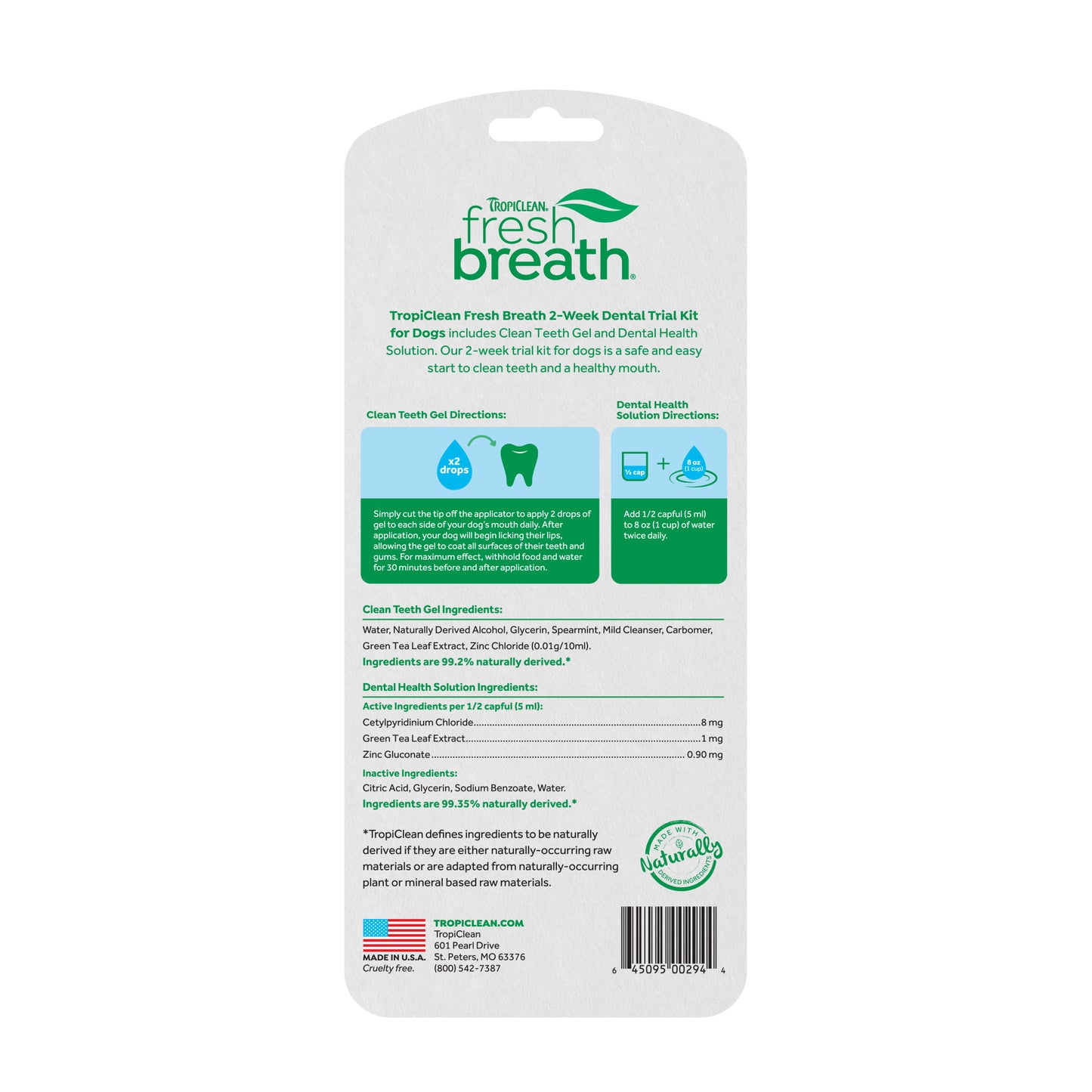 TROPICLEAN FRESH BREATH DENTAL TRIAL KIT